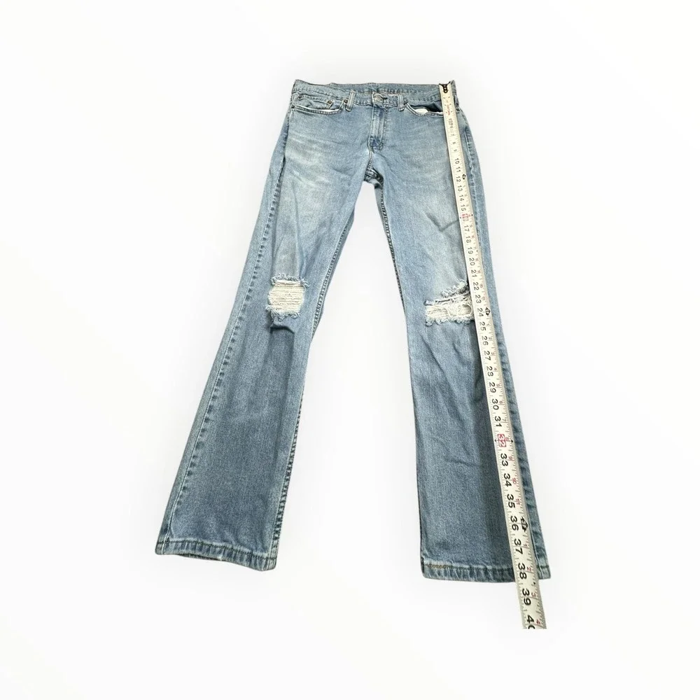 Levi's Jeans Mens 36x30 Light Wash 511 Slim Fit Distressed Ripped Denim